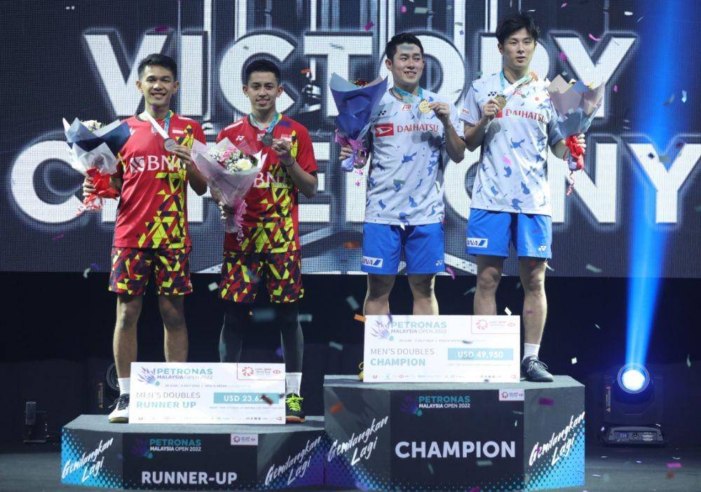 Fajar Alfian/Muhammad Rian Ardianto di final Malaysia Open 2022 (dok. PP PBSI)