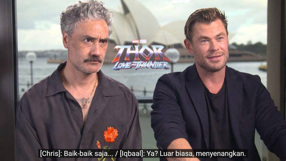 Iqbaal ketemu Chris Hemsworth dan Taika Waititi (youtube/Iqbaal Ramadhan)