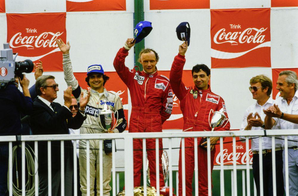 Niki Lauda (tengah) menjuarai GP Austria 1984. (twitter.com/McLarenF1)