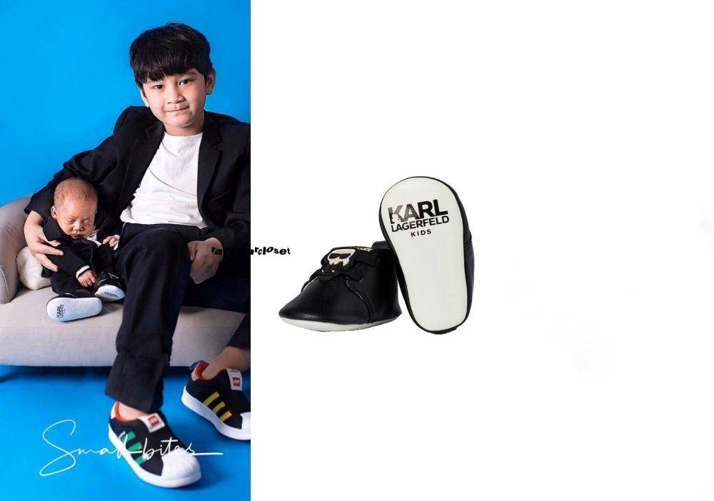 Rayyanza Malik Ahmad memakai sepatu dari merk Karl Lagerfeld (instagram.com/rafatharcloset)