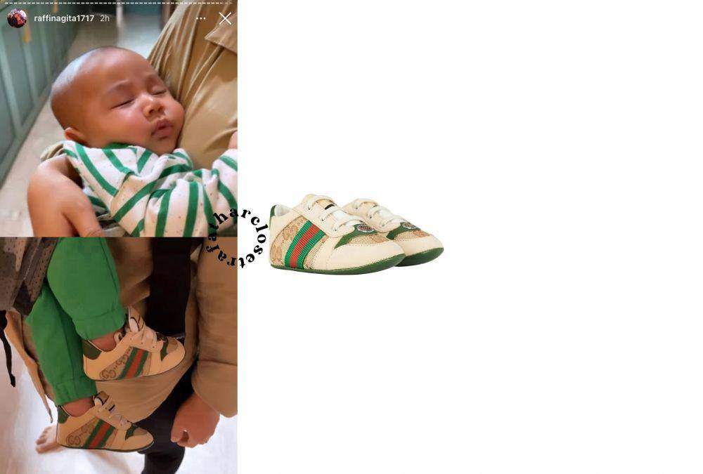 Rayyanza Malik Ahmad memakai sepatu dari merk Gucci (instagram.com/rafatharcloset)