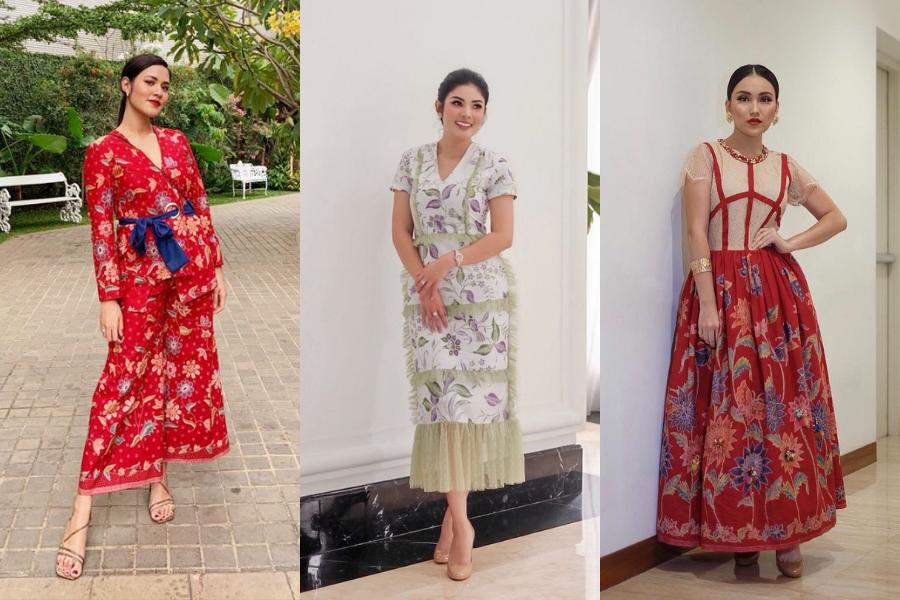 12 Ide Batik Kondangan ala Desainer Amanda Hartanto, Warnanya Memikat
