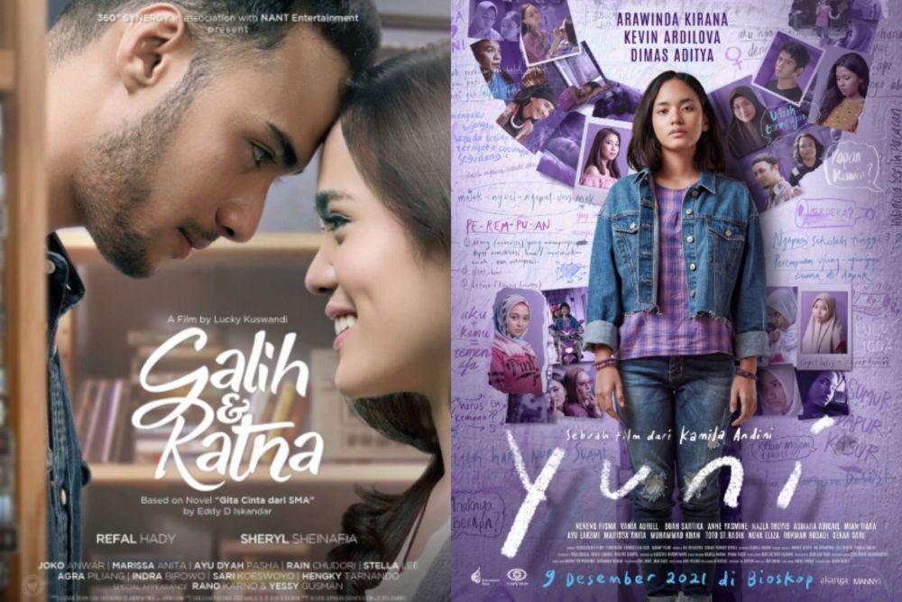 poster film "Galih dan Ratna" serta "Yuni" (IMDb.com)