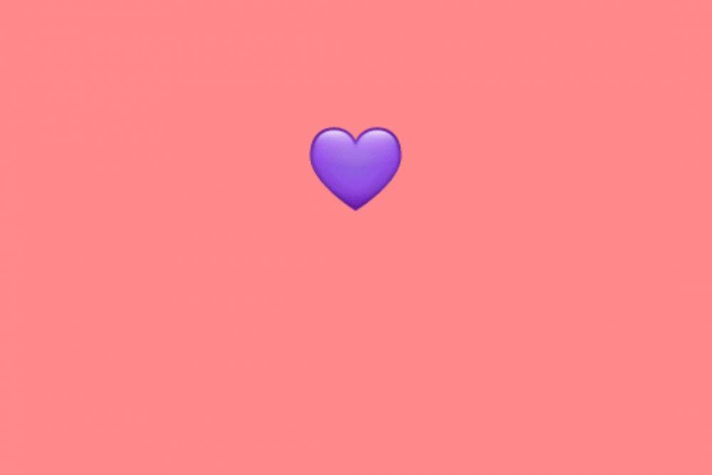 emoticon love ungu (whatsapp/WhatsApp Story)