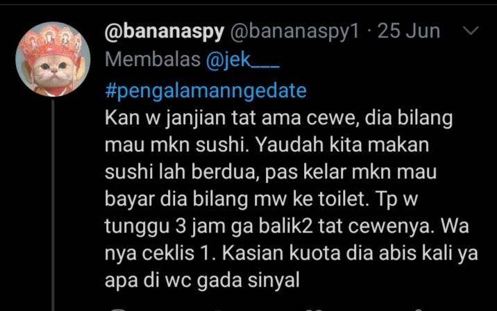 pengalaman ngedate (twitter.com/bananaspy)