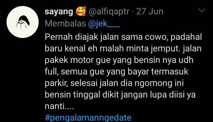 pengalaman ngedate (twitter.com/sayang)