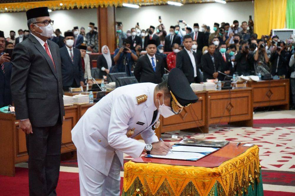 Mayjen TNI Purnawirawan Achmad Marzuki, resmi menjabat sebagai Penjabat (Pj) gubernur Aceh. (IDN Times/Muhammad Saifullah)