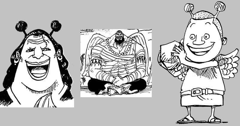 Dari kiri ke kanan: Urouge versi wanita, Urouge setelah time skip, dan Urouge di waktu kecil. (Dok. Shueisha)