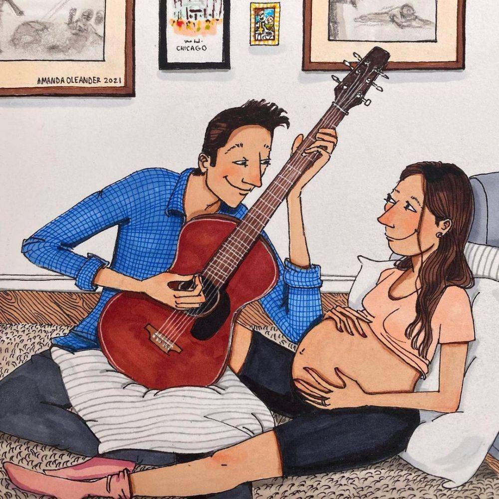 Ilustrasi ibu hamil. (instagram.com/amandaoleander)