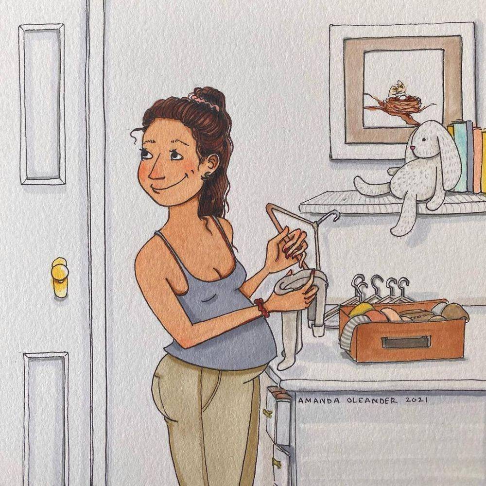 Ilustrasi ibu hamil. (instagram.com/amandaoleander)