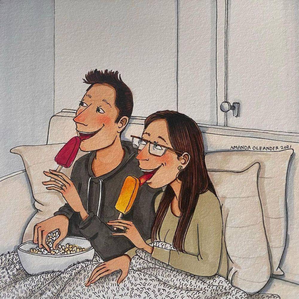 Ilustrasi pasangan suami istri. (instagram.com/amandaoleander)