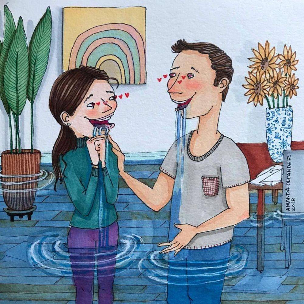 Ilustrasi pasangan suami istri. (instagram.com/amandaoleander)