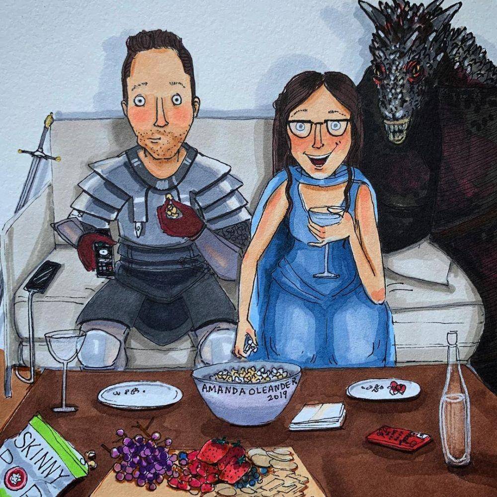 Ilustrasi pasangan suami istri. (instagram.com/amandaoleander)
