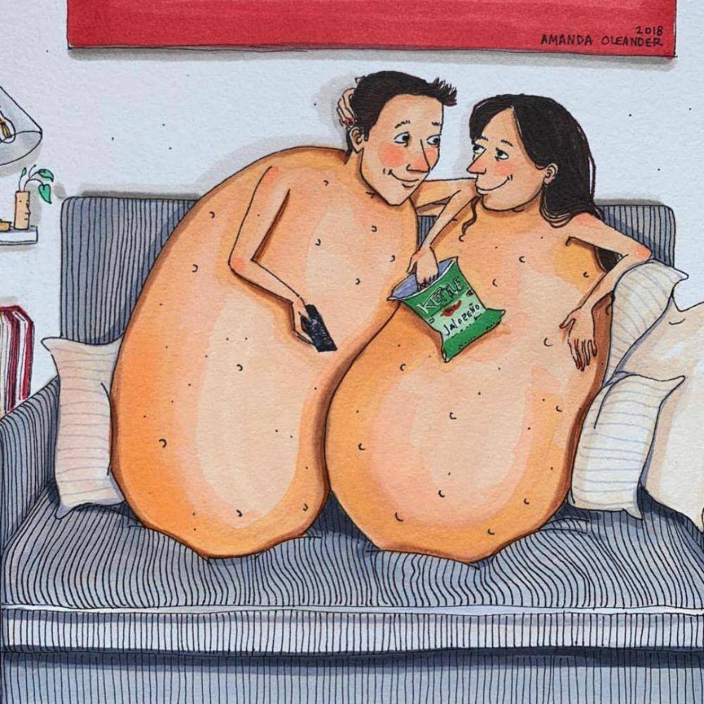 Ilustrasi pasangan suami istri. (instagram.com/amandaoleander)