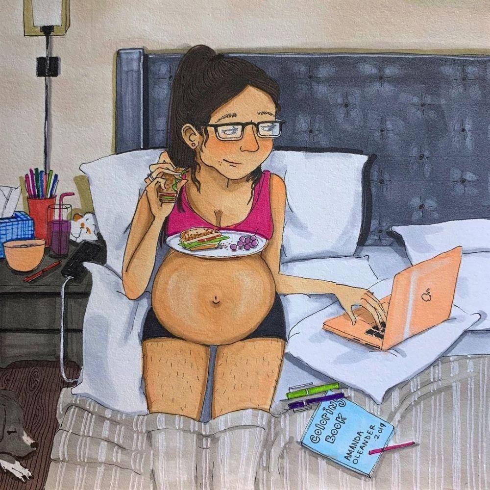 Ilustrasi ibu hamil. (instagram.com/amandaoleander)