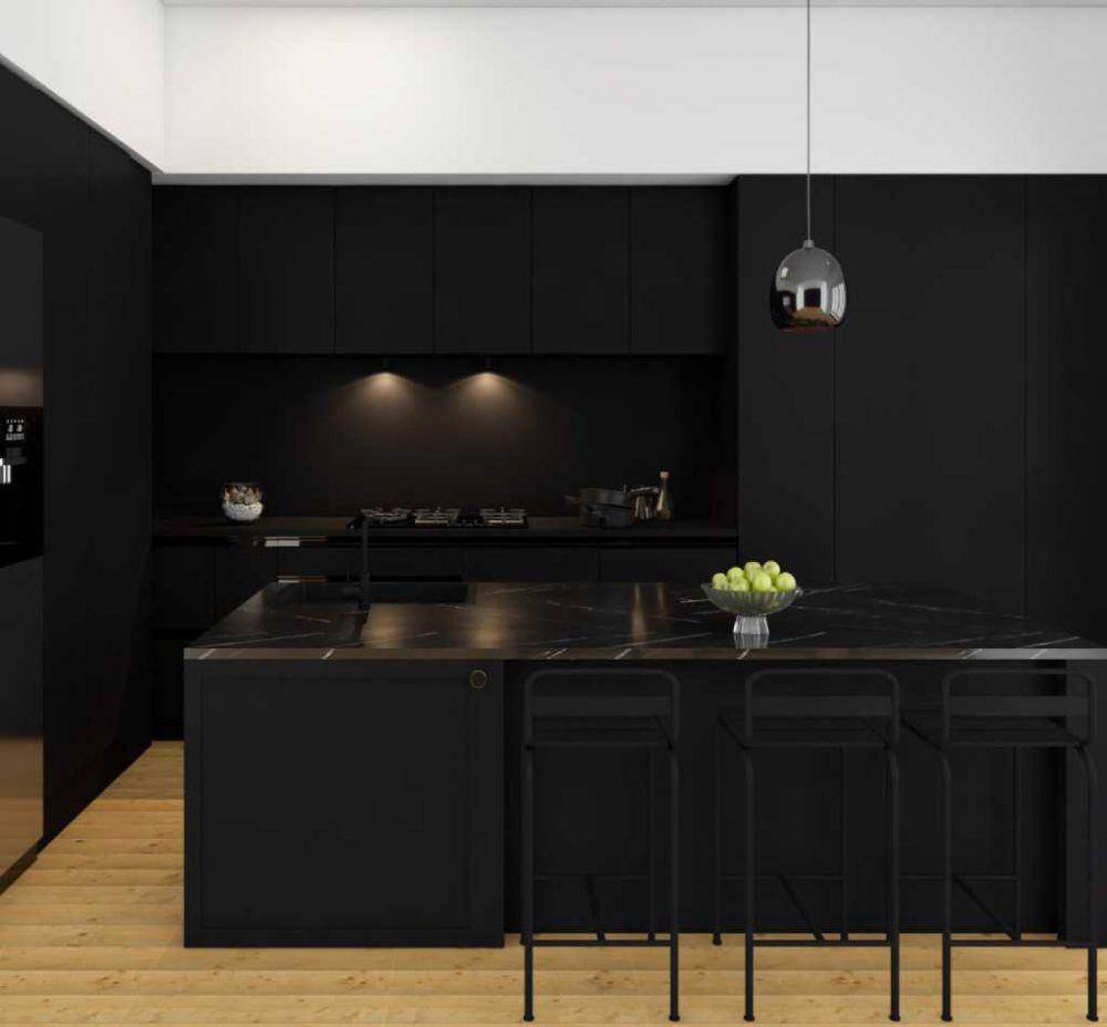 desain dapur monokrom (foyr.com)
