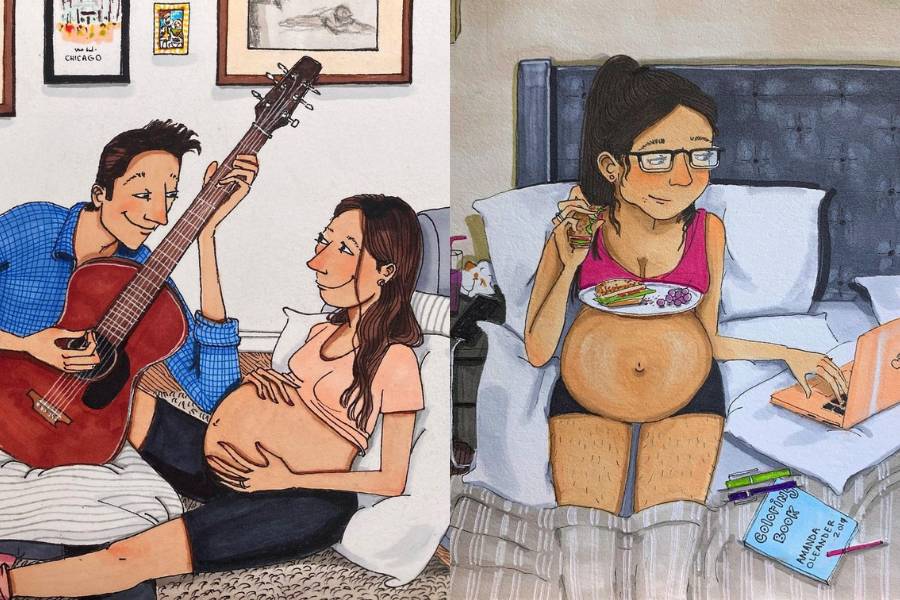 Ilustrasi ibu hamil. (instagram.com/amandaoleander)