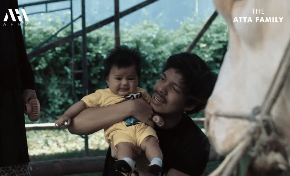 momen Ameena bertemu sapi kurban Mega Lodon (youtube.com/attahalilintar)