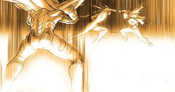 Blast membuka portal untuk memindahkan Garou dan Saitama ( tonarinoyj.jp/One Punch-Man )