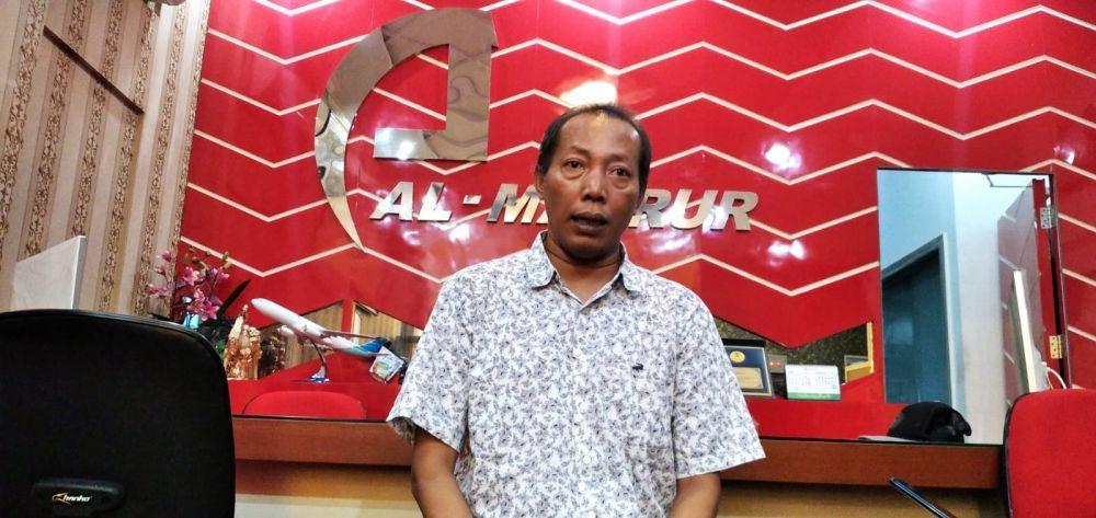 Rahmad Fauzi, pimpinan perusahaan jasa travel saat memberikan keterangan gagalnya perusahaan mereka mendapatkan visa haji furoda.