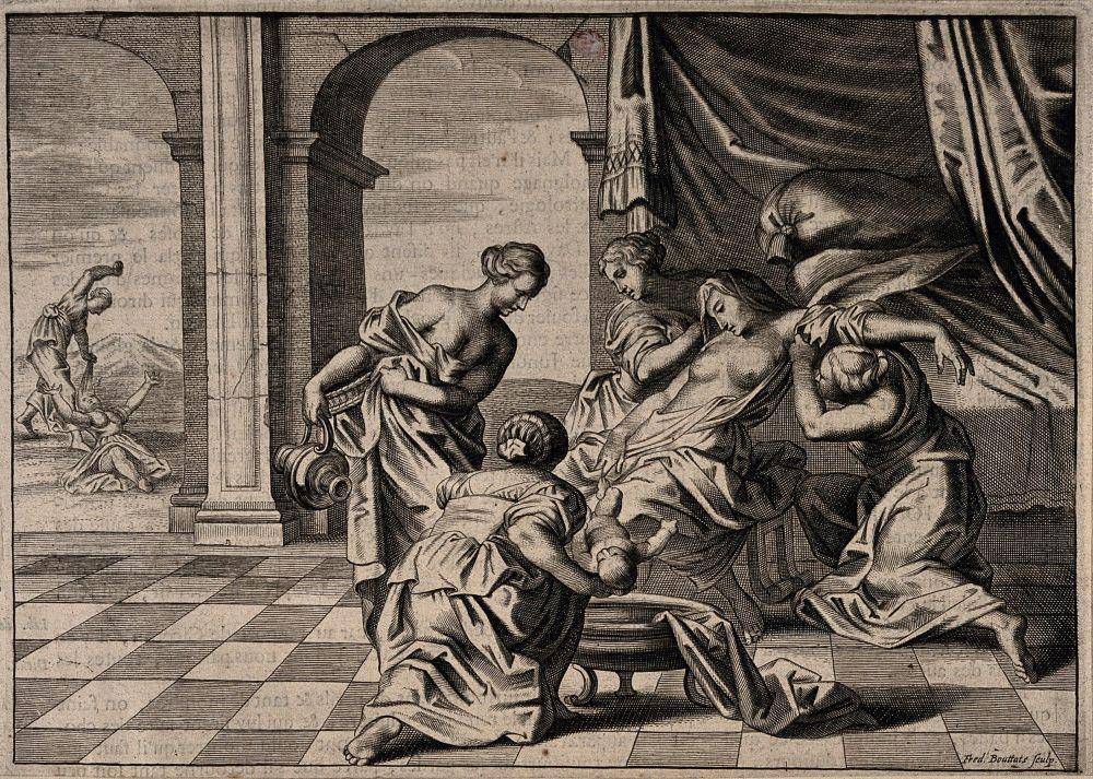 Lukisan Alcmene yang melahirkan Heracles. (wellcomecollection.org)