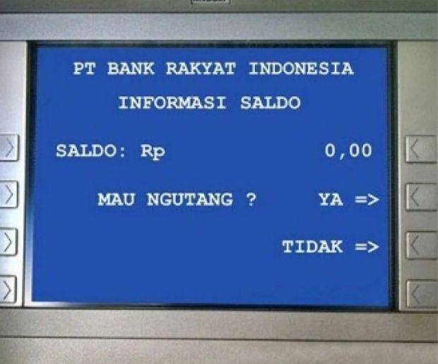 meme lucu saldo ATM (instagram.com/memecomicindonesia)