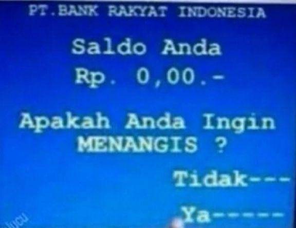 meme lucu saldo ATM (instagram.com/sukijan)
