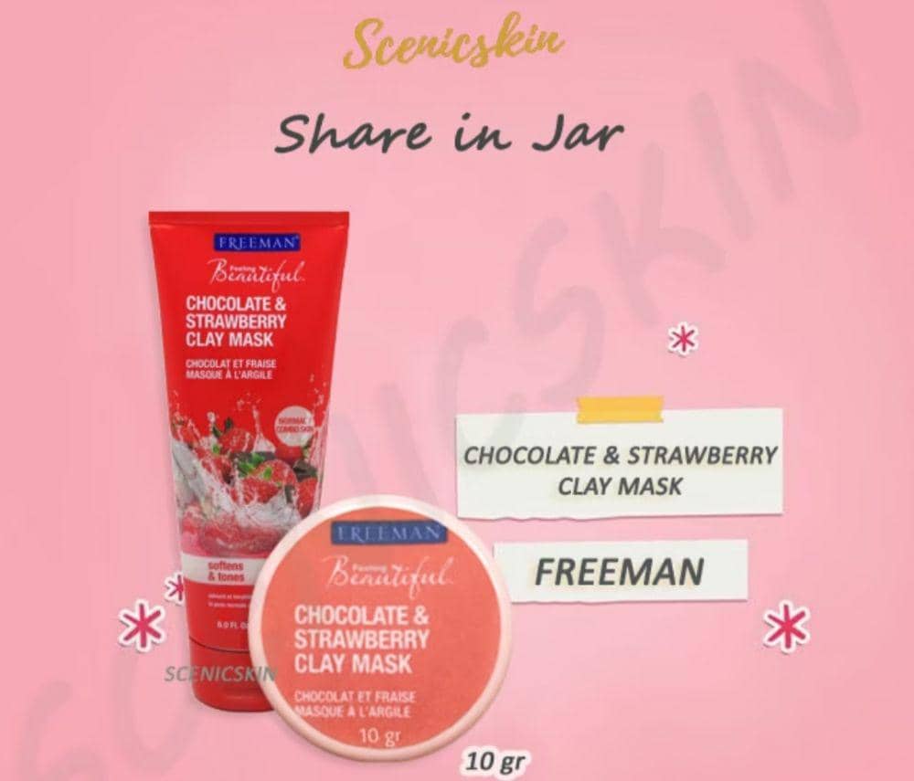 Freeman Facial Clay Mask Chocolate Strawberry (tokopedia.com/scenicskin)