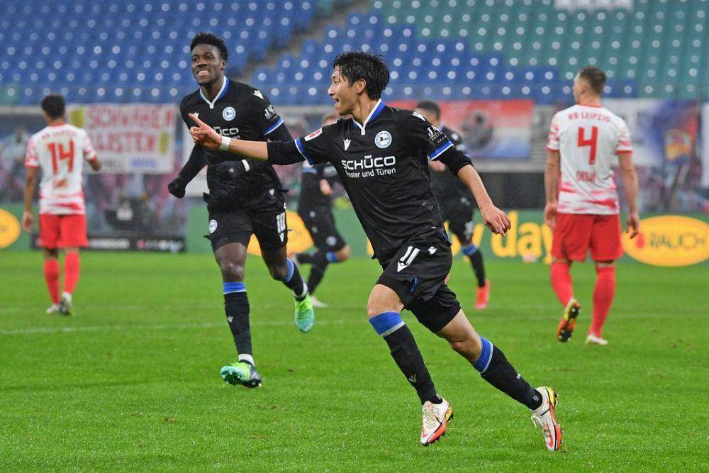 Masaya Okugawa ketika merayakan gol di Bundesliga. (instagram.com/masaya_0414_09)