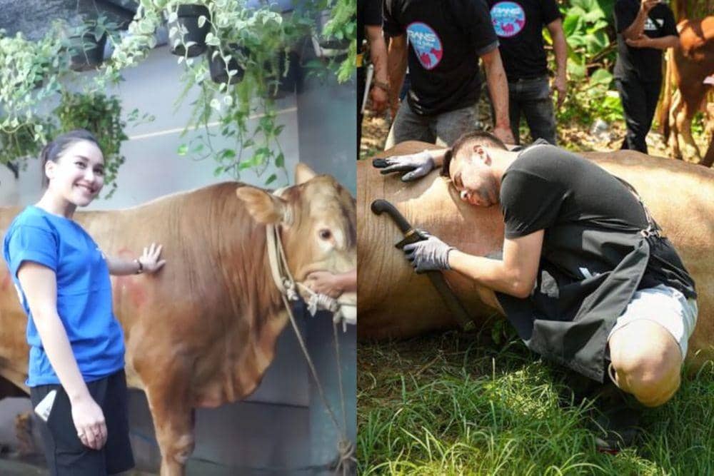 10 Potret Perpisahan Artis dan Hewan Kurbannya, Ada yang Nangis!
