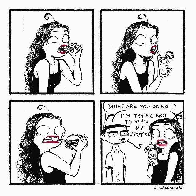 Ilustrasi cewek jaga penampilan. (instagram.com/cassandracalin)