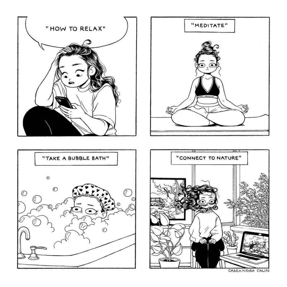 Ilustrasi cewek jaga penampilan. (instagram.com/cassandracalin)