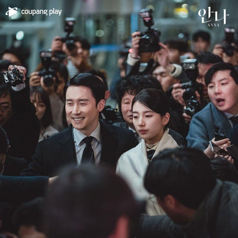 Choi Ji Hoon (Kim Joon Han) dan Lee Yoo Mi/Anna palsu (Suzy) di Kdrama Anna (instagram.com/coupangplay)