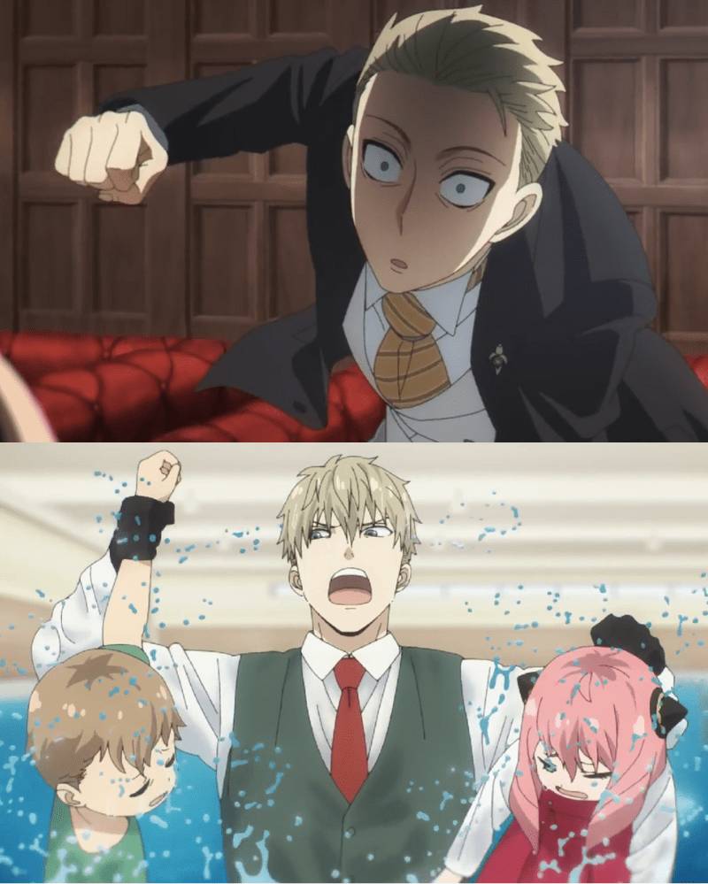 Loid marah. Loid menyelamatkan Anya dan seorang anak yang tenggelam. (dok. WIT STUDIO/SPY x FAMILY)