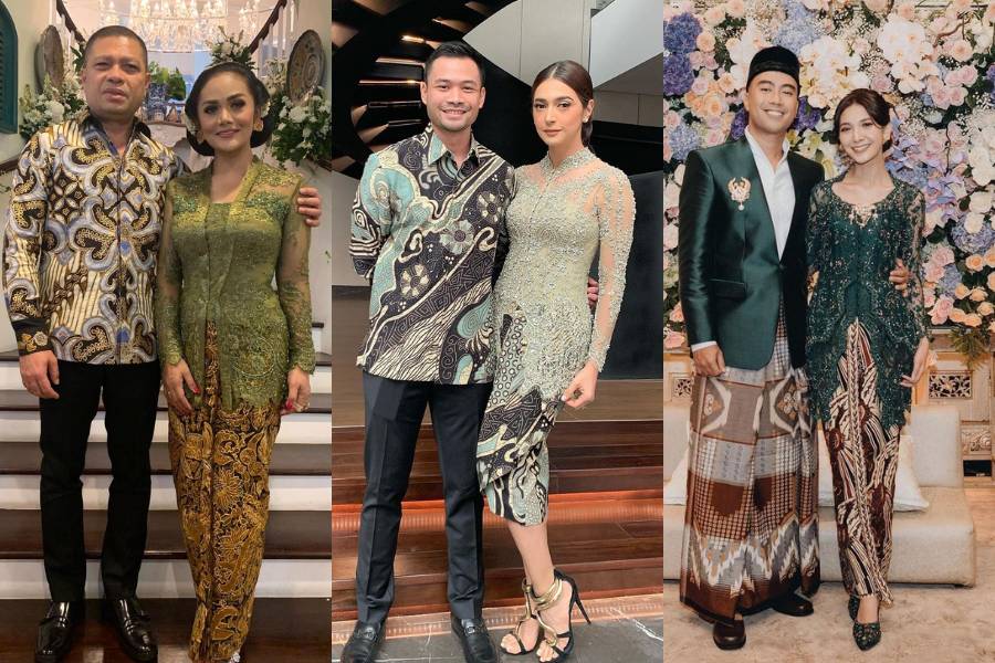 Kebaya brokat hijau. (instagram.com/nsyakieb85/ instagram.com/ayungberinda / instagram.com/krisdayantilemos)
