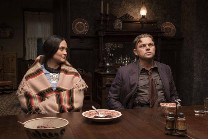Lily Gladstone dan Leonardo DiCaprio dalam film Killers of the Flower Moon (dok. Apple TV+/Killers of the Flower Moon)