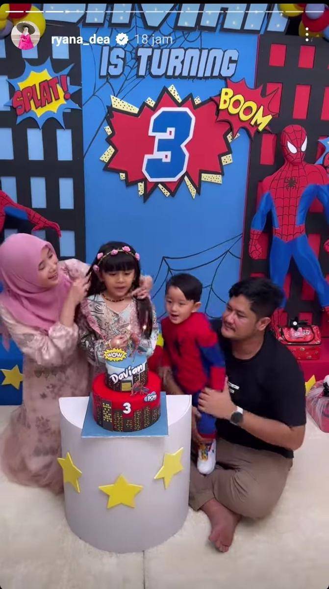potret ultah ke-3 Davian (instagram.com/ryana_dea)