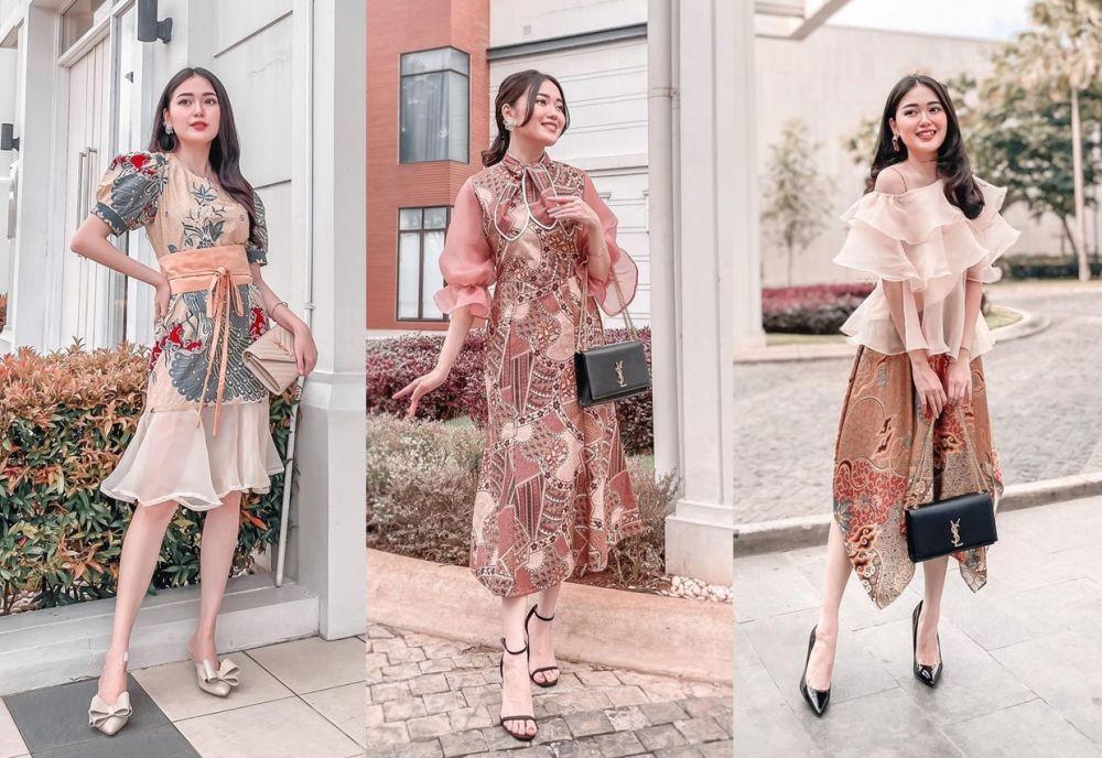 9 Dress Batik Kekinian ala Vania Rahardja, Style Pesta Menawan!