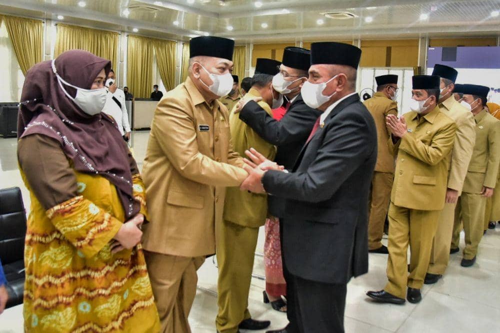 Gubernur Sumatra Utara Edy Rahmayadi melantik 11 pejabat OPD, Senin (11/7/2022). (Diskominfo Sumut)