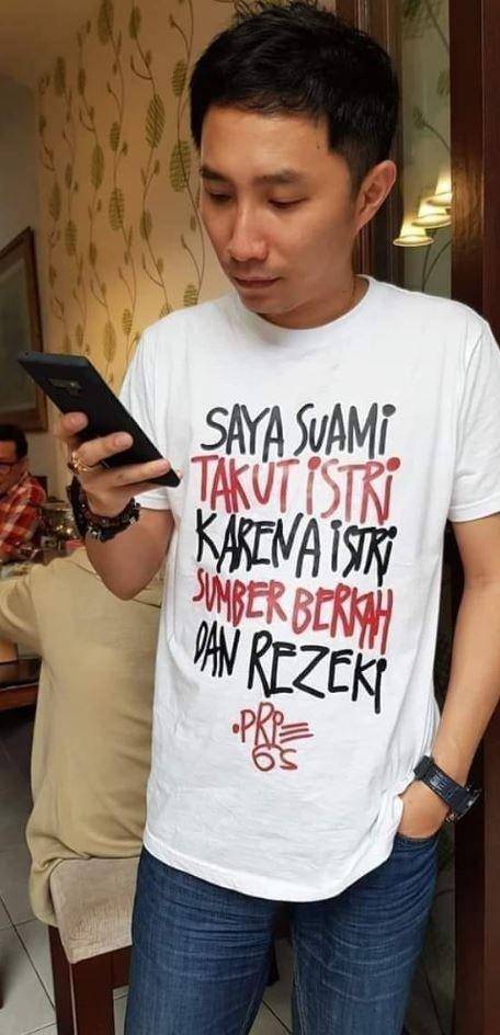 tulisan kaus suami takut istri (facebook.com/cuchan.anggel)