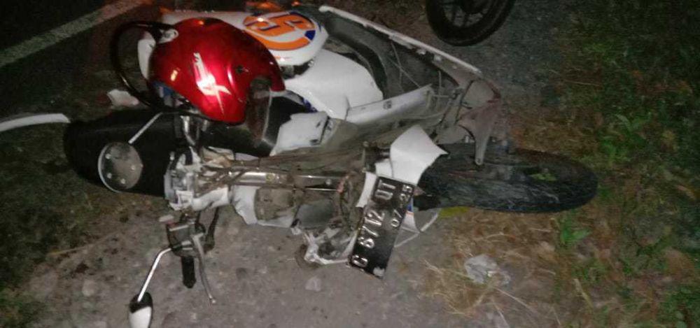 Motor milik korban ringsek akibat bertabrakan dengan truk. (Dok. Polsek Sentolo)