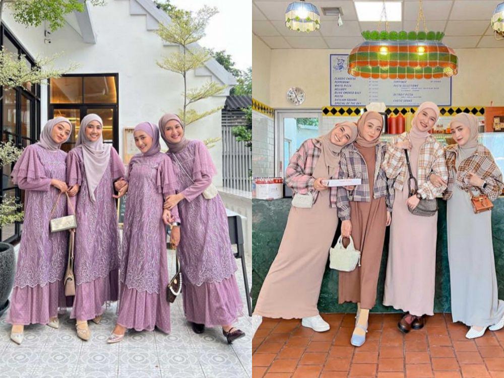 9 Ide Outfit Kembaran Hijaber, Bikin Feed IG Auto Estetik!