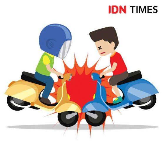 Ilustrasi tabrakan motor