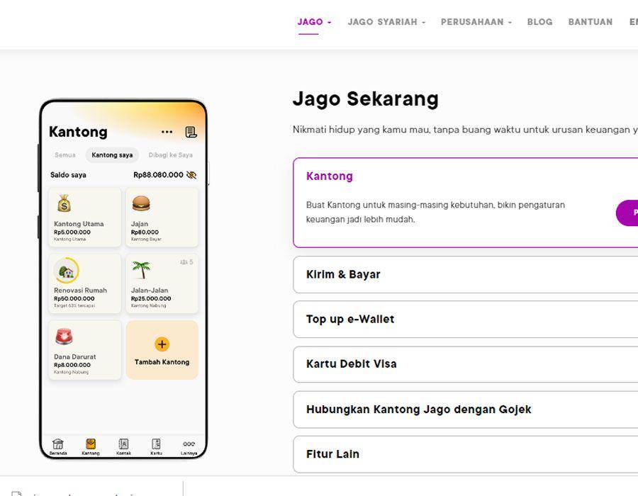 tangkapan layar Jago (jago.com)