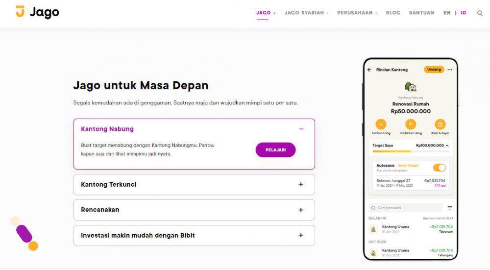 tangkapan layar Jago (jago.com)