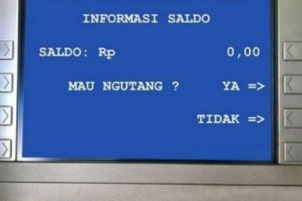 meme lucu saldo ATM (instagram.com/memecomicindonesia)