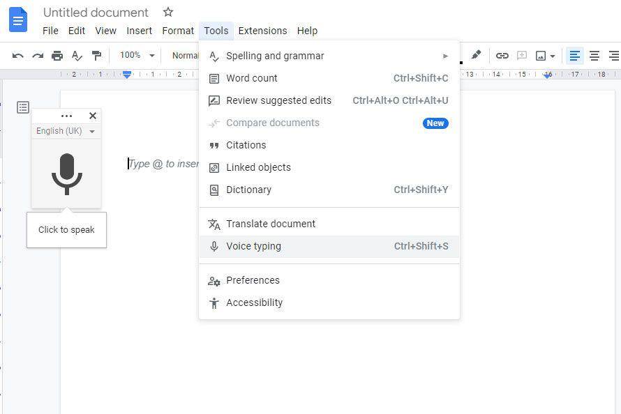tampilan Google Docs (docs.google.com)