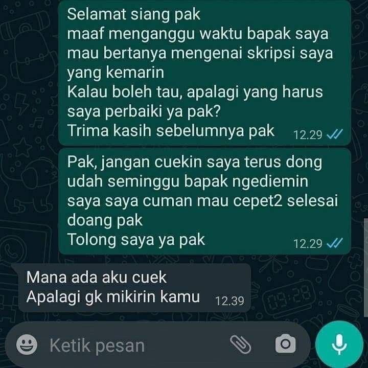 balasan chat lucu dari dosen pembimbing (twitter.com/fbreceh)