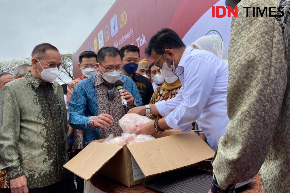 Pelepasan ekspor perdana produk unggas PT Charoen Pokphan Indonesia Tbk (CPIN) ke Singapura (IDN Times/Vadhia Lidyana)