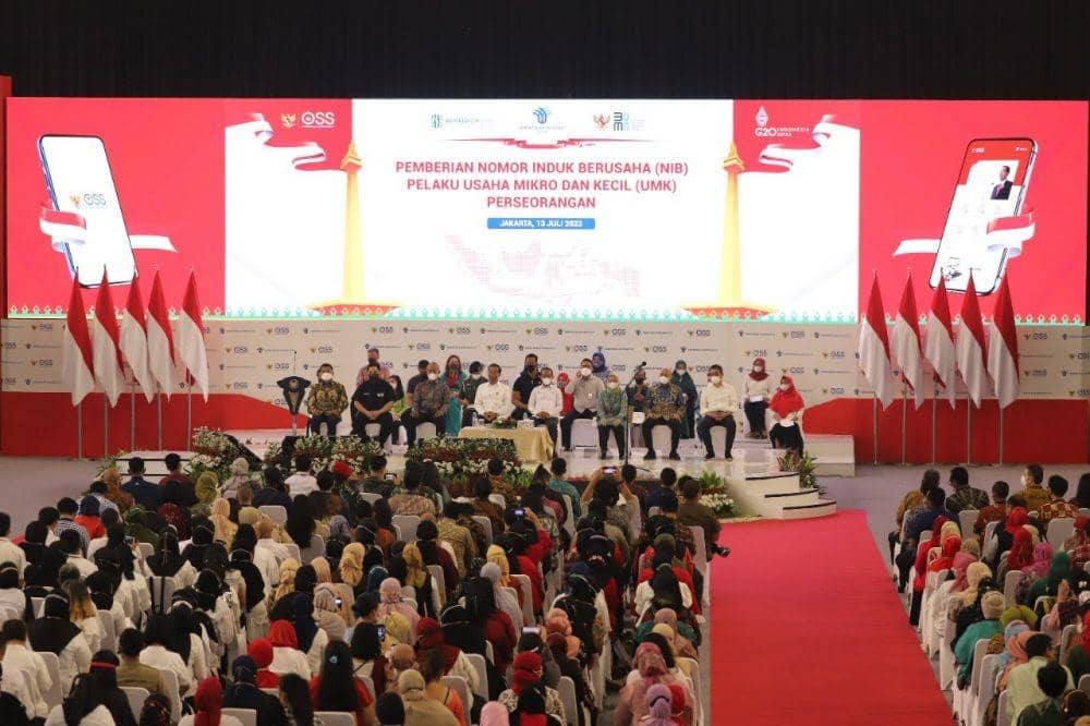 BRI turut berpartisipasi dalam acara Pemberian Nomor Induk Berusaha (NIB) Pelaku Usaha Mikro dan Kecil (UMK) di Gedung Nanggala, Jakarta Timur, Rabu (13/7). (Dok. BRI)